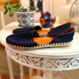 Eric Michael Olivia Sandals in Navy Nubuck - Size 39/8.5-9 US